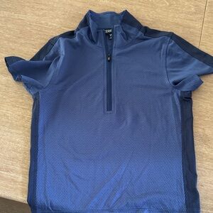 Kerrits Blue Short Sleeve Half-Zip Riding Shirt